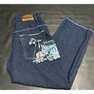 School Of Hard Knocks SOHK Denim Jeans Vintage 90s Y2K Hip Hop Wide Leg street